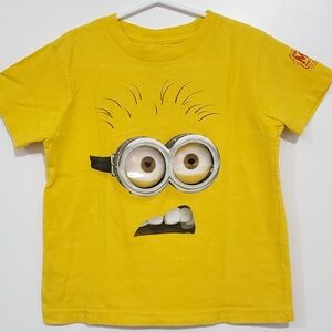 Universal Studios Yellow Minion Face Kids T-Shirt Size 5/6